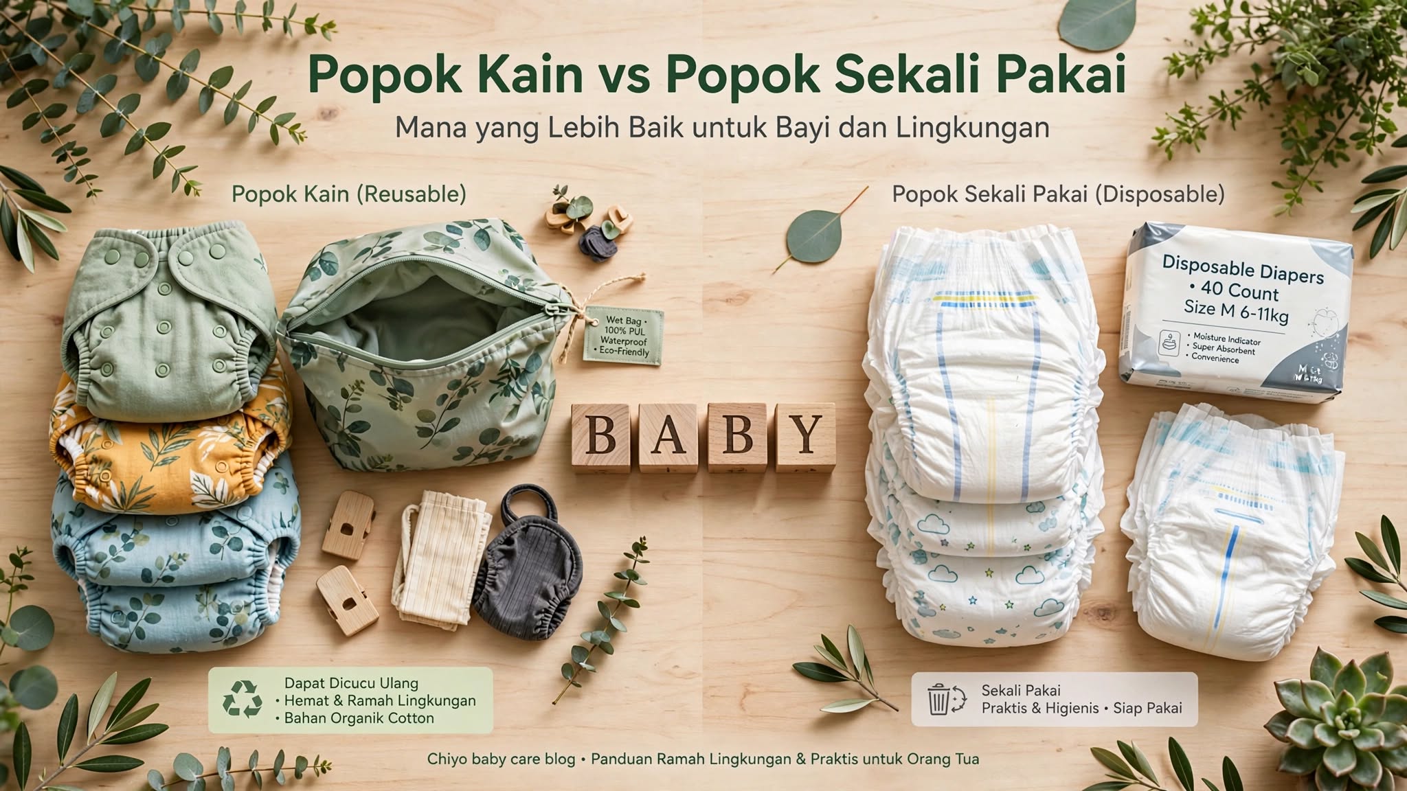 Popok Kain vs Popok Sekali Pakai: Mana yang Lebih Baik untuk Bayi dan Lingkungan?