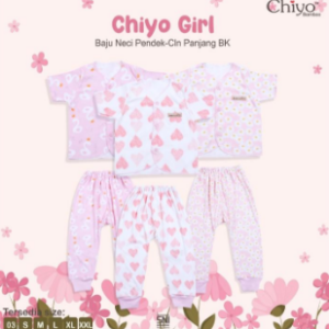 Baju Pendek Neci + Celana Panjang Chiyo Girl BK 0-3
