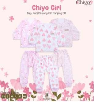 Baju Panjang Neci  + Celana Panjang Chiyo Girl BK 0-3