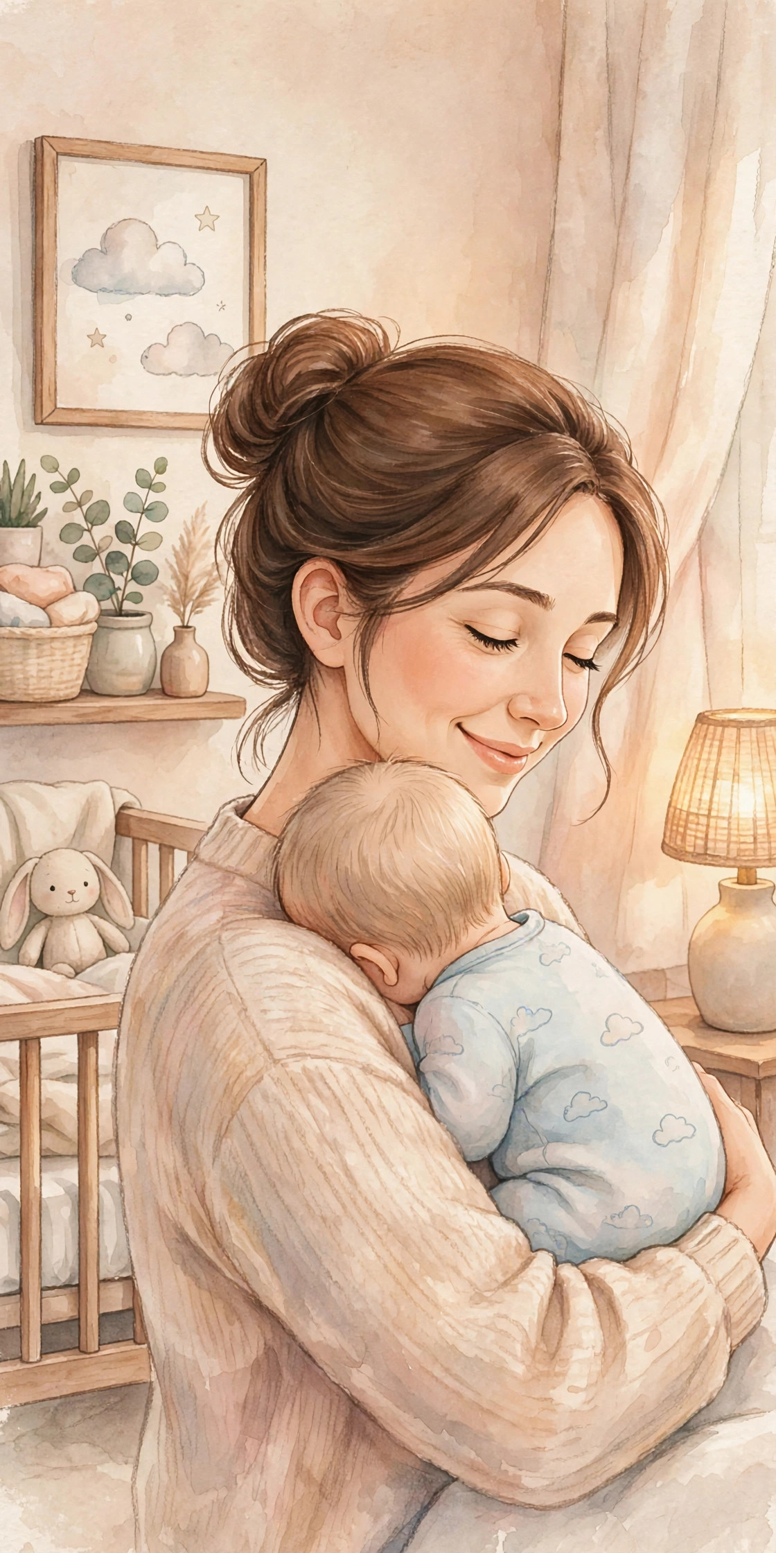 Ilustrasi bonding orang tua dan bayi saat pijat