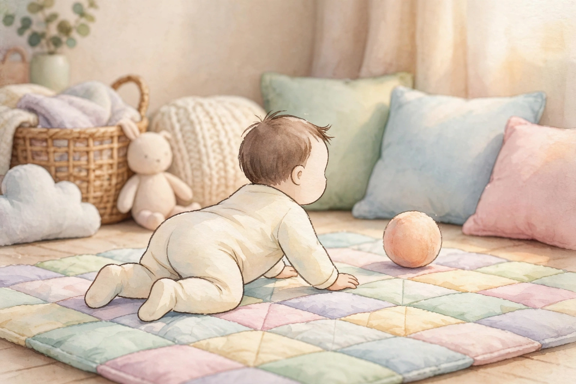 Ilustrasi bayi merangkak