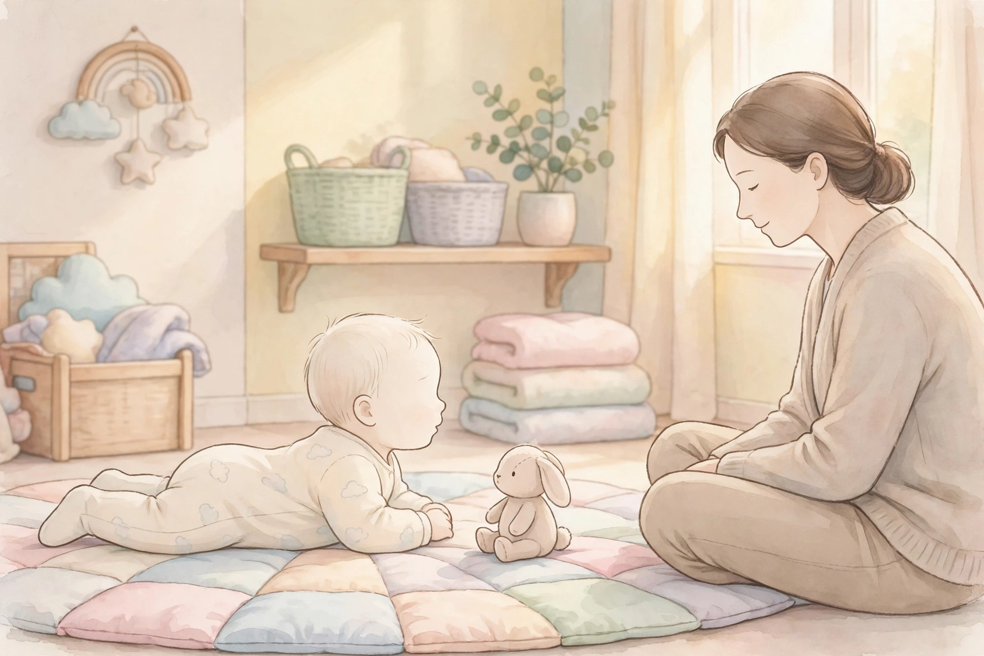 Ilustrasi tummy time bayi